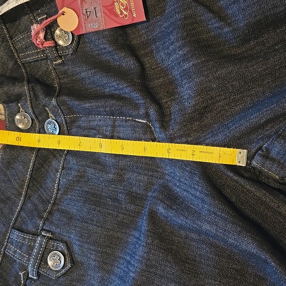 Women's Dark Blue Jeans One 5 One Size 14 Capris - Picture 6 of 8